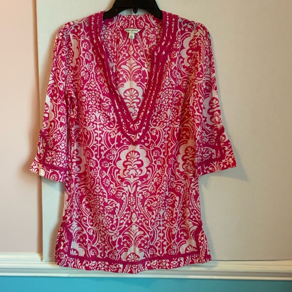 Banana Republic Tops - Banana Republic Pink and White Patterned Tunic
